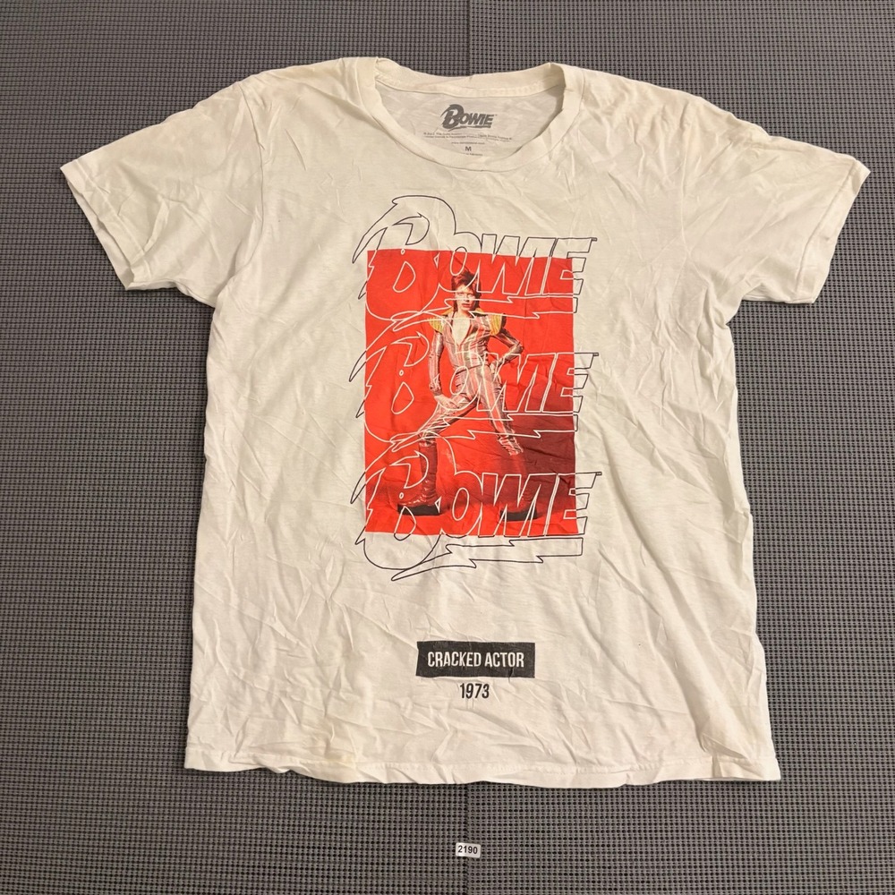 David Bowie Cracked Actor 1973 Graphic Tee White Cotton Shirt Medium